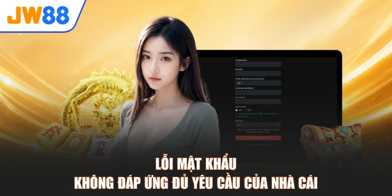 Lỗi mật khẩu không đáp ứng đủ yêu cầu của nhà cái