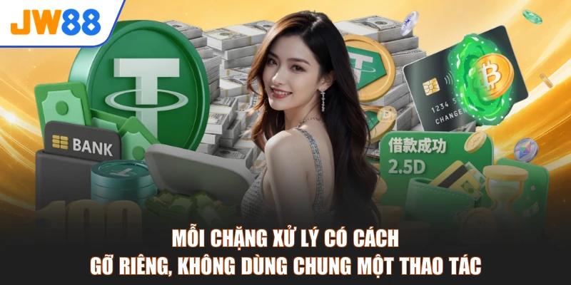Mỗi chặng xử lý có cách gỡ riêng, không dùng chung một thao tác
